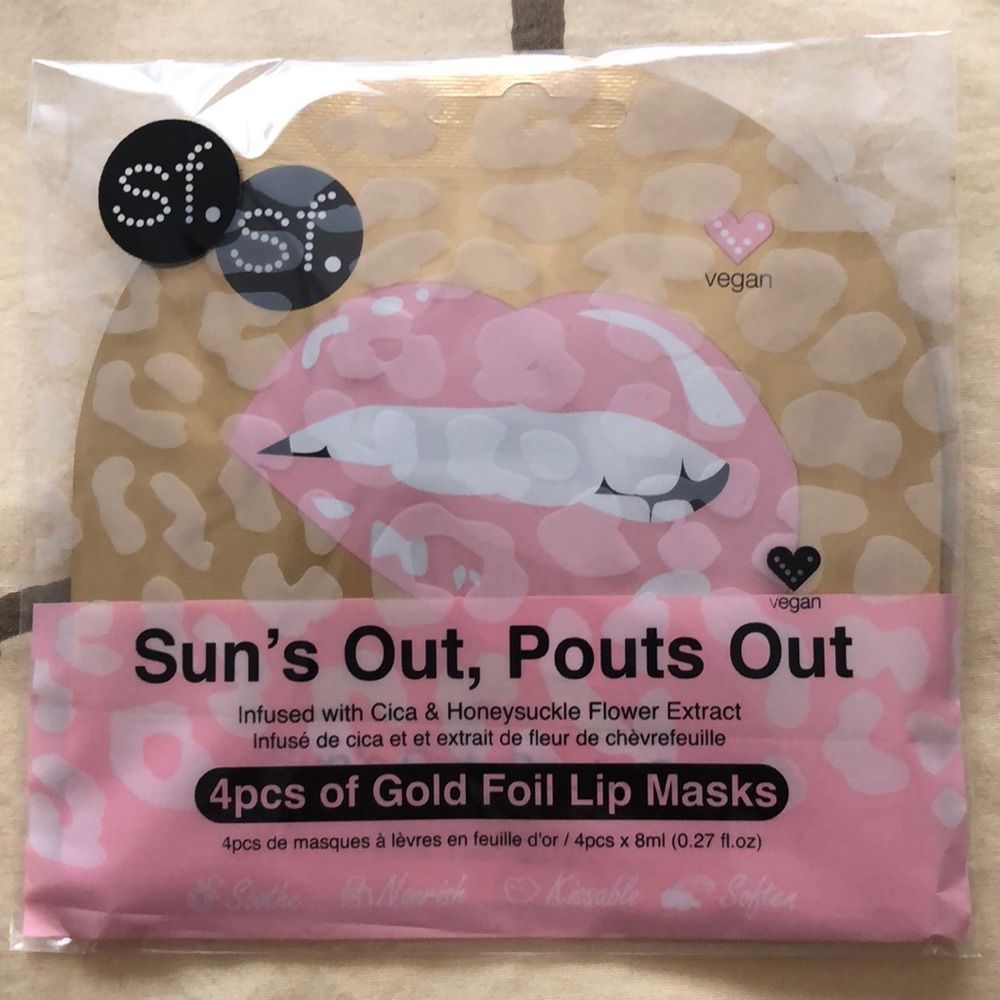 Sfglow 4pc gold foil lip mask set